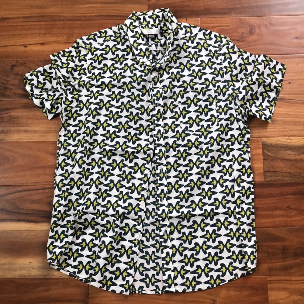 Oxford Lads Print Short Sleeve Button Down.